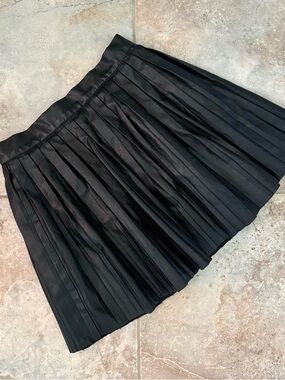 Black Faux Leather Skirt Pretty Little Thing Size 4 Pleated High Waisted Grunge